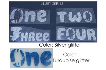 Iron-on transfer, Birthday "Bluey series"